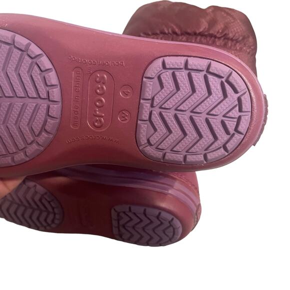 Crocs Youth Girls Size 4 Crocband Purple Winter Snow Boots - Picture 8 of 10